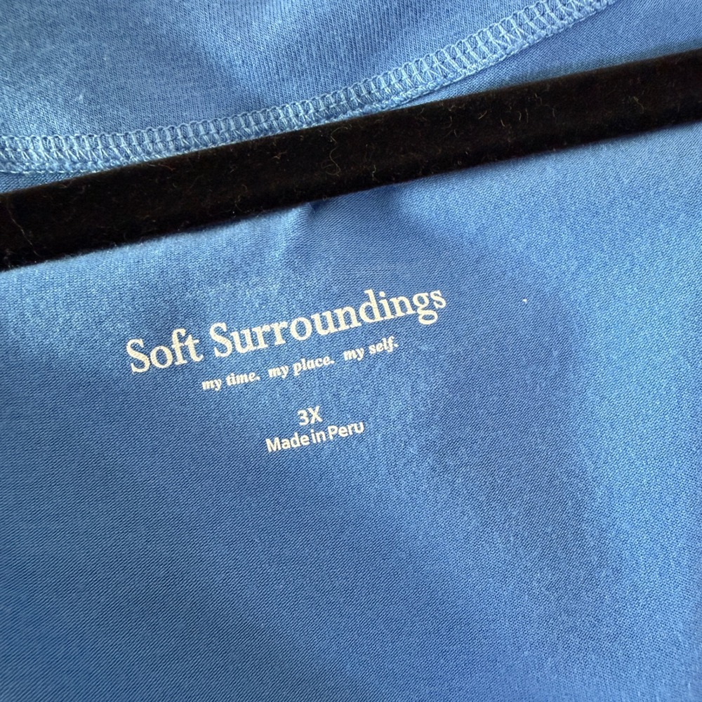 Soft Surroundings (2) Faux Wrap 3X Pima Cotton Modal Ruched 3/4 Sleeve Tops - Picture 12 of 12